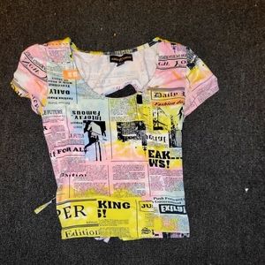 Multi colored Medium bread "Almost Famous" tee with tie up back